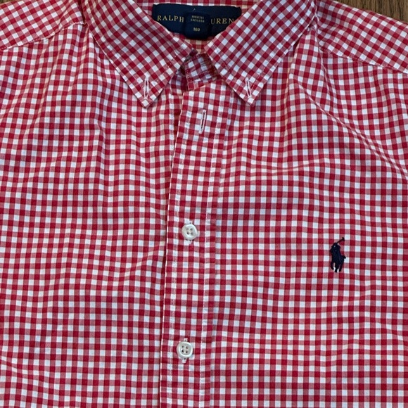 Ralph Lauren Red Casual Button Down Shirt Gingham Check - Picture 2 of 4